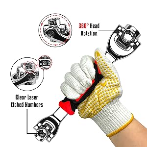 universal sockets wrench tools adjustable multi function wrenches 6 12 point spanner tool