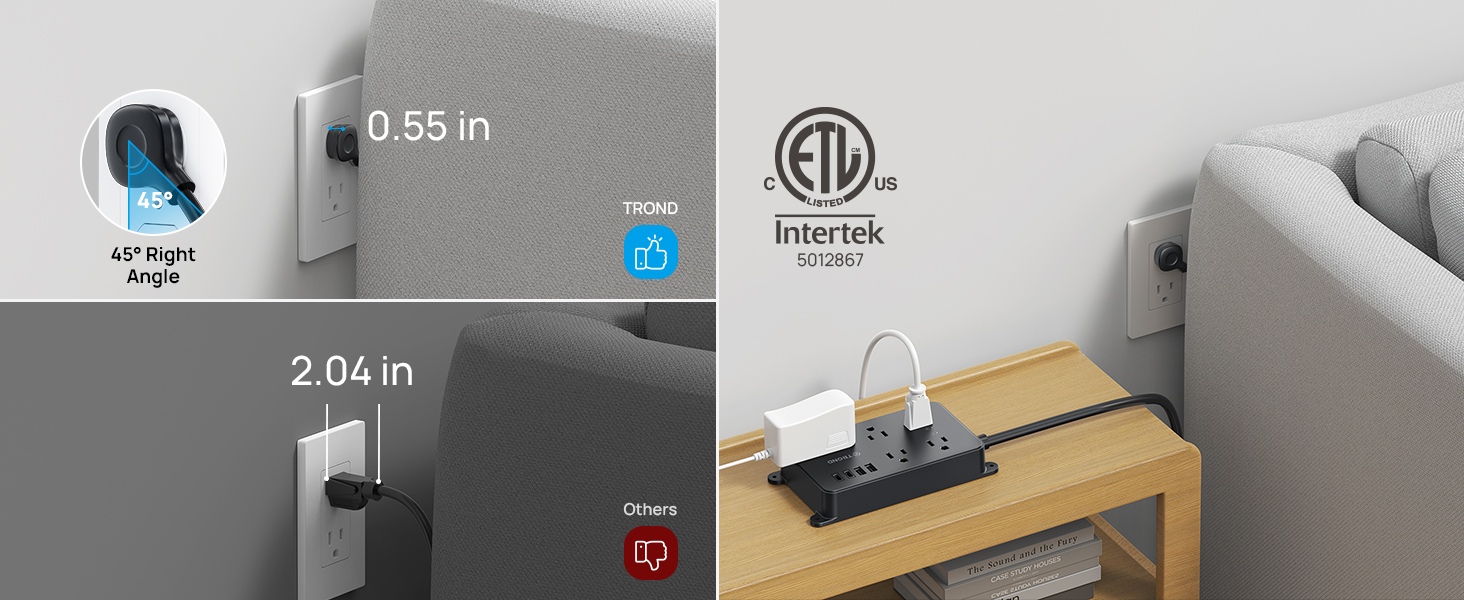 flat plug power strip