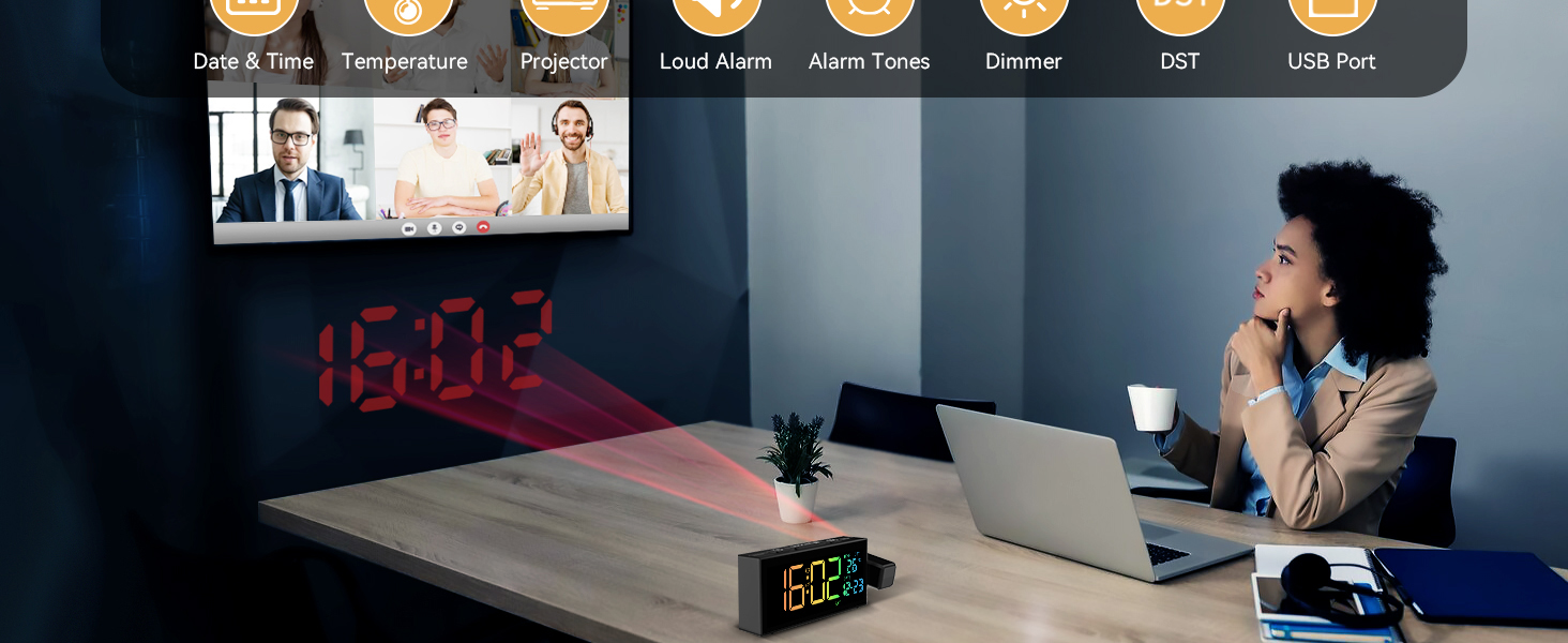 Projector Alarm Clock for Office
