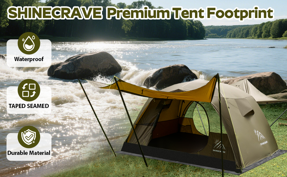 Premium Tent Footprint, PU3000,300D Oxford Ripstop Fabric,Tarp GroundSheet 2 Person Backpacking - 1