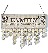 OYEFLY Gifts for Moms Dads,Wooden Family Birthday Reminder Calendar Board Decorative Birthday Tra...