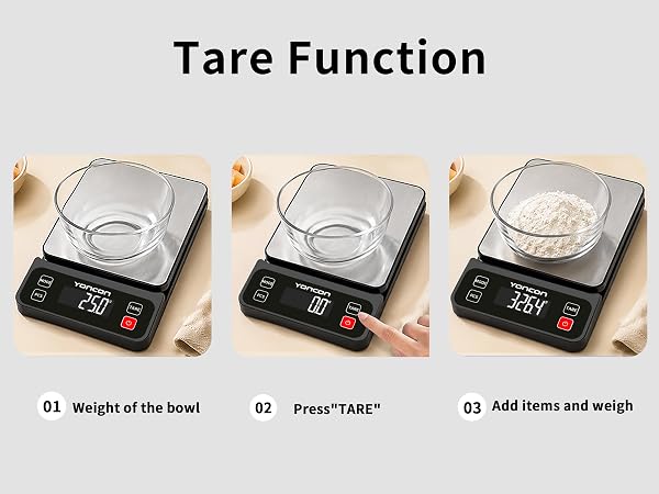 food scale for sourdough bread, tare function