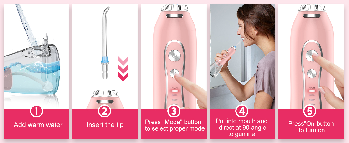 limpiador de dientes con agua a presión