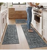 KIMODE Fall Kitchen Rugs Sets of 3, Boho Vintage Kitchen Rugs Non Slip Washable 20