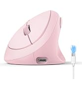 TECKNET Ergonomic Mouse, Bluetooth 5.0/3.0 &amp; USB A, Wireless Vertical Mouse | Rechargeable Batter...