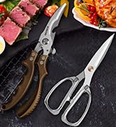 Kitchen scissors 2 Pack,Poultry Shears Heavy Duty Professional Stainless Steel Kitchen Shears,Uti...