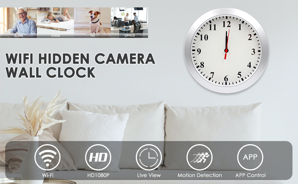 HIDDEN CAEMRA WALL CLOCK