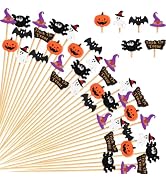 NEBURORA 150 Pcs Halloween Cocktail Picks Bamboo Toothpicks for Appetizers | Halloween Theme Bat ...
