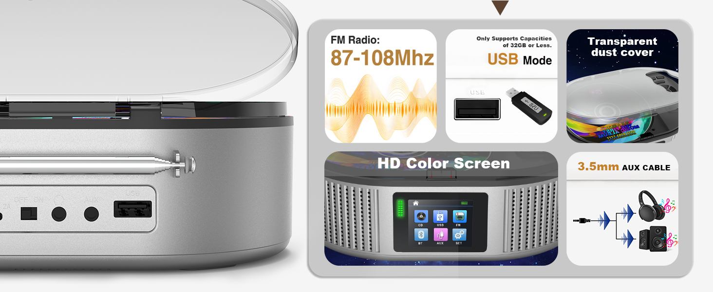 Boombox CD Player Portable