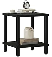 MMEOLUOOK Large End Table Square Side Table Modern Sofa Table 20 Inch Industrial Coffee Table Nig...