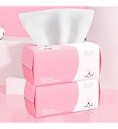 Disposable Face Towel 100 Count for Washing Soft Cotton Dry Wipes Facial Cloths Towelettes for Wa...