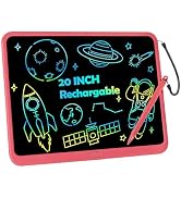 LCD Writing Tablet for Kids, 20 Inch Rechargeable Drawing Board, Toddler Educational Travel Toys,...