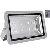 WeDo RGB Flood Light, 400W Outdoor RGB LED Flood Lights Lamp (Gray Shell) 16 Colors Change 4 Mode...