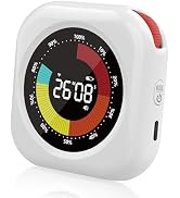 PERSUPER Visual Timer for Kids, 10 Hours Countdown/Up, with Rechargeable, 3 Volume Levels, 3 Brig...