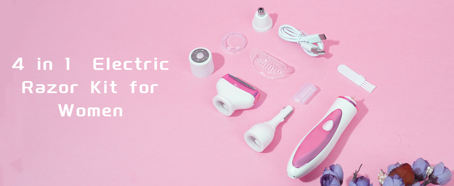 Electric Razor for Women Men Facial Hair Remover, Rechargeable Led Display Hair Removal Kit