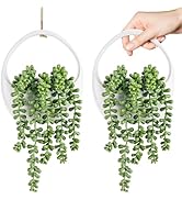 Der Rose 2 Packs Fake Hanging Plants Succulents with Strings Artificial Plants Indoor Outdoor for...