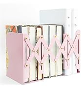 M&amp;G Adjustable Bookends Book Ends for Shelves, Metal Bookend for Heavy Books, Desk Magazine File ...