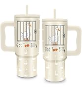 Goose Gifts - 24 oz Tumbler with Handle and Straw - Insulated Stainless Steel Cup, Leakproof, Fun...