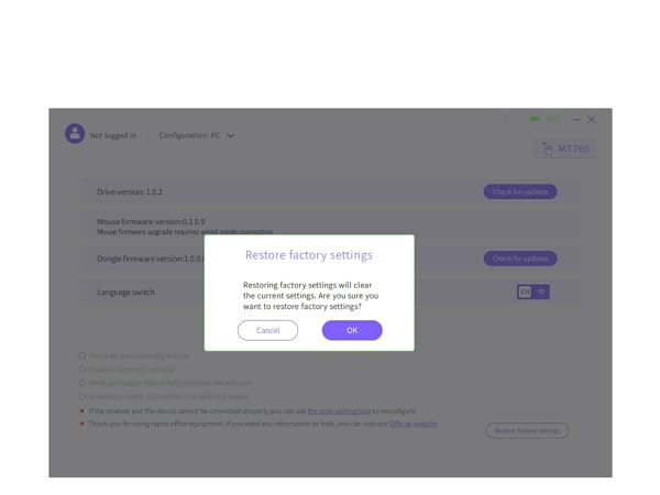 Restore default settings
