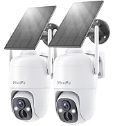 MaxiViz Wireless Solar Security Camera Outdoor, Home Security Cameras with Solar Panel 360° Live ...
