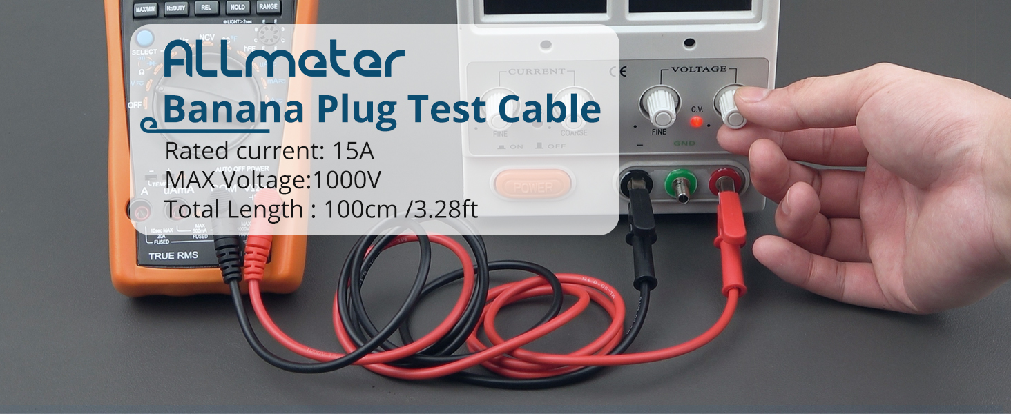 Multimeter Lead Electronic Test Lead Banana Plug to Alligator Clip voltage tester alligator clips