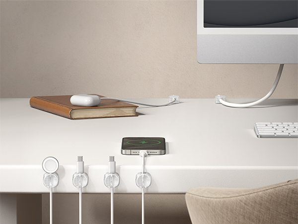 cord organizer for desk cable holder clips cable spring clips nightstand clear