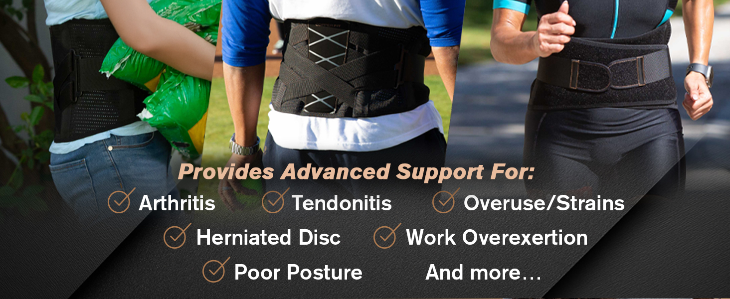 Support for Arthritis, Tendonitis, Overuse, Herniated Disc Poor Posture