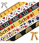 AnyDesign 6 Rolls Back to School Grosgrain Ribbons 0.8" 18 Yards Fabric Craft Ribbon ABC Apples P...