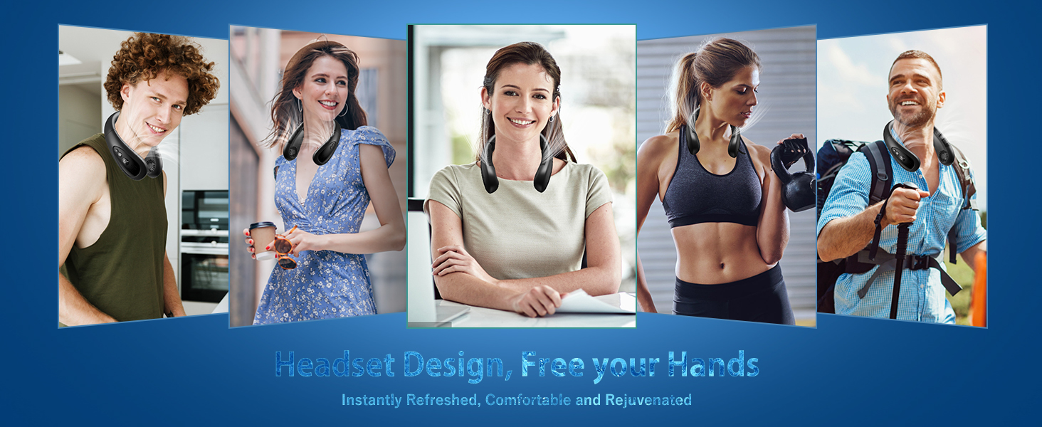 2023 upgraded Neck Fan, Portable Neck Fan, Personal Fan, Portable Fan, Neck Air Conditioner