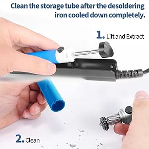 desoldering pump tube clean