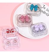 Contact Lens Cases Boxs With Bowknot 4 Pack Cute Contact Lens Holder Portable Contacts Container ...