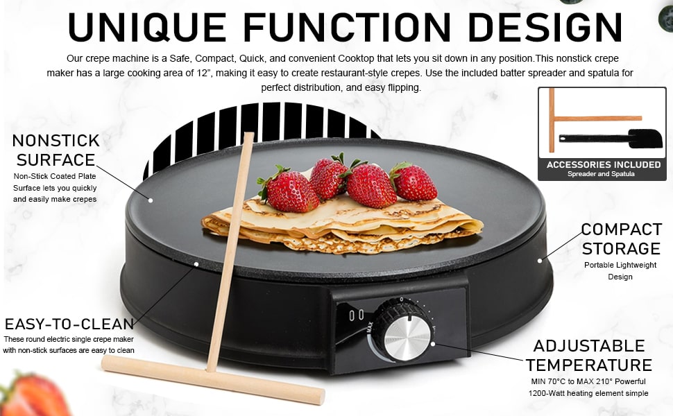 crepe machine is a Safe, Compact, Quick, and convenient Cooktop