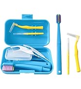 6-in-1 Orthodontic Oral Care Kit with Case – Detachable Toothbrush, Interdental Brush, Dental Flo...