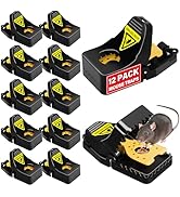 LULUCATCH Mouse Traps 12 Pack, Reusable Mice Traps for House, Mouse Snap Traps Fast Kill Sanitary...