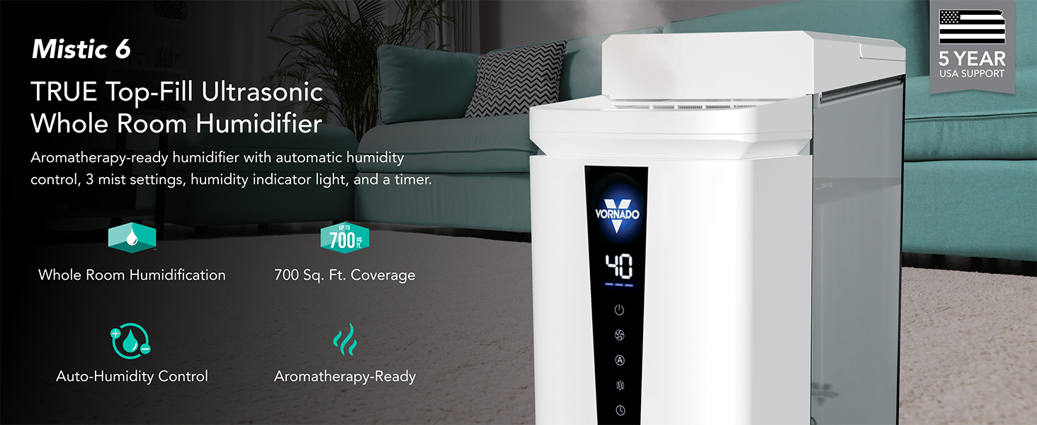 Mistic 6 ultrasonic humidifier