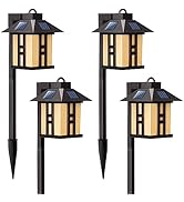 GIGALUMI Japanese Decor Lights, Solar Pathway Lights, Solar Lights for Outside/Lawn/Patio/Yard/Pa...