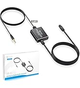 eSynic Portable 3.5 mm to Optical Audio Cable Converter-Aluminum Alloy Housing-Easy to Setup-7ft ...
