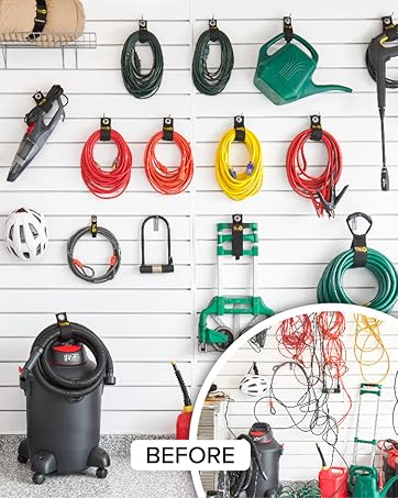 A garage showing Wrap-It Storage products and neatly organized products