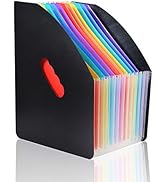 Lemical Desktop Expanding File Holder 13 Rainbow Pockets Portable File Folder A4 File Organizer S...
