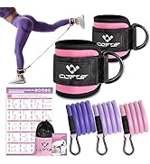 Ankle Resistance Bands with Cuffs, Ankle Bands for Working Out, Ankle Band Cuff for Kickbacks Hip...