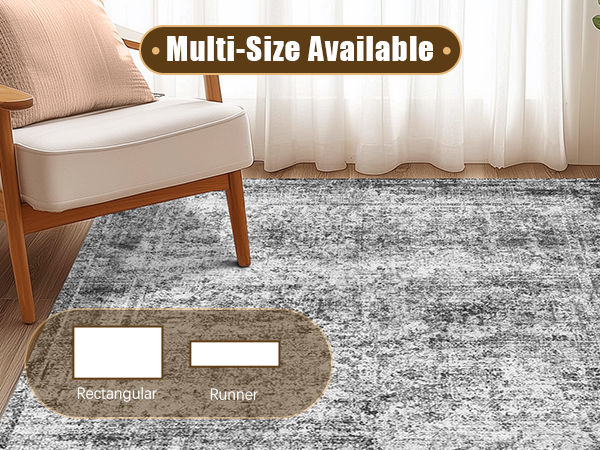 HIRUG Washable Area Rug