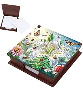 JISHSHAY Diamond Painting Note Box Flower Diamond Art Notecard Box Butterfly Gem Art Sticky Note ...