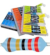 EEEEE 1/2W 30 Values 600pcs Individual Compartment 1 Ohm-1M Ohm with 1% Metal Film Resistor Assor...