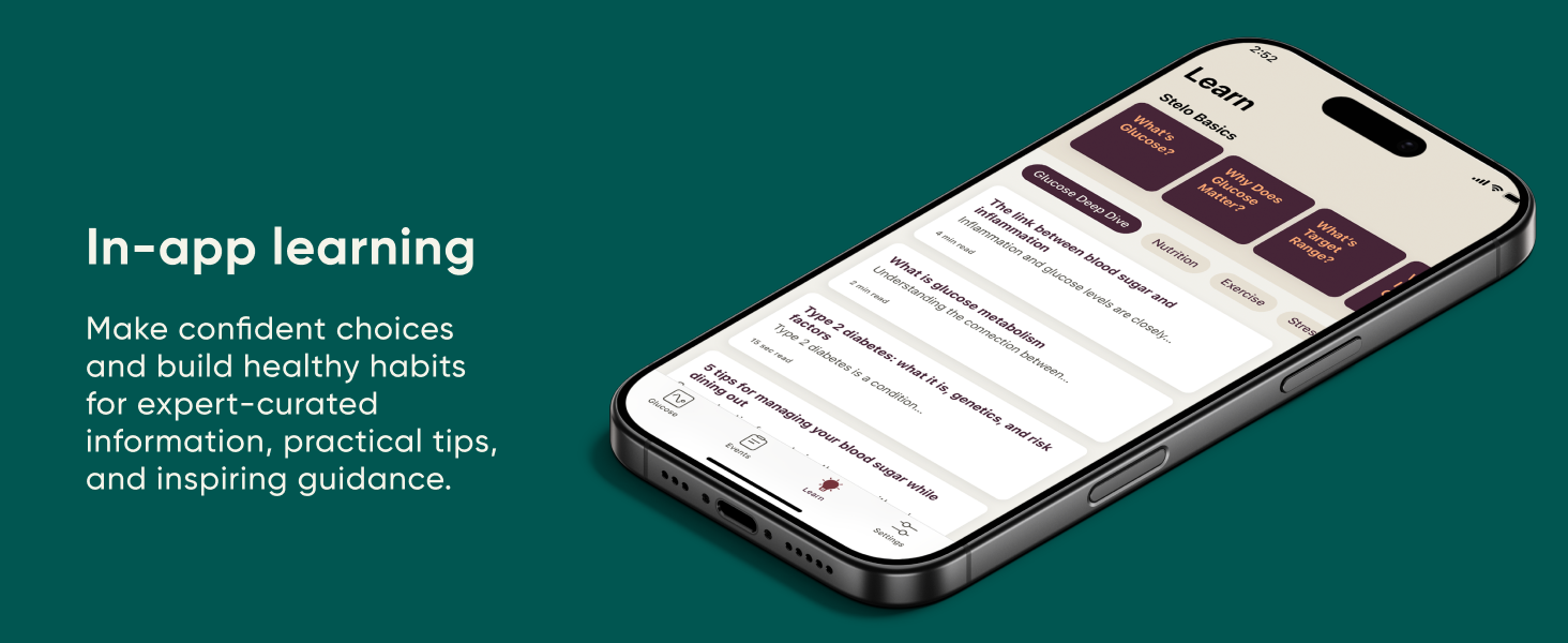 In-app learning. Expert-curated information, practical tips, and inspiring guidance.
