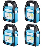 4 Pack 3 in 1 Solar USB Rechargeable Brightest COB LED Camping Lantern, Charging for Device, Wate...