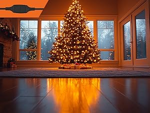 Application of black power extension cord in family Christmas tree