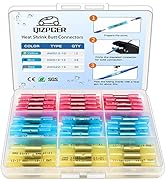 66 Pcs Heat Shrink Butt Connectors Kit, Insulated Waterproof Electrical Marine Automotive Wire Cr...