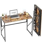 Elephance Folding Desk Writing Computer Desk for Home Office, No-Assembly Study Office Desk Folda...