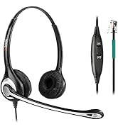 Wantek RJ9 Telephone Headset with Microphone Noise Cancelling, Office Phone Headset Compatible wi...