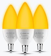 LOHAS Yellow LED Bug Light Bulbs, 3Pack Yellow E12 Candelabra Light Bulbs, 6W Amber Yellow Bug Li...